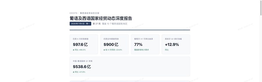 葡西语国家经贸动态日报